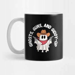 Ghosts, guns, and giddy-up. Halloween Mug